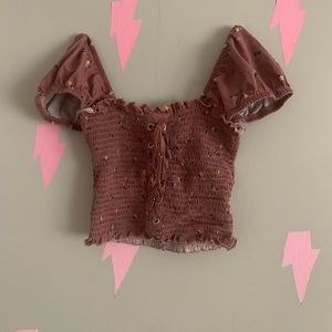 crop top with puffy sleeves